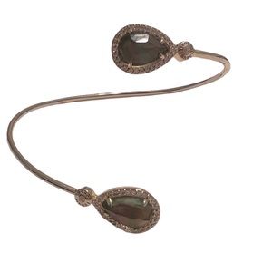 RARE HENRI BENDEL black mother of Pearl wrap cuff bracelet